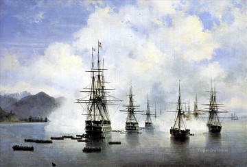 Buque de guerra Painting - Batallas navales de Subashi Desant